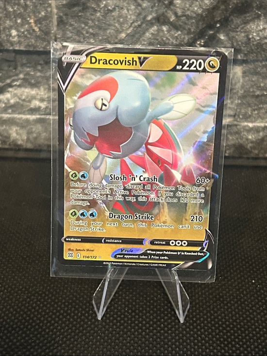 dracovish v pokemon card value (114/172) [Sword & Shield: Brilliant Stars] None / None / 3 SWSH09 Dracovish V - SWSH09: Brilliant